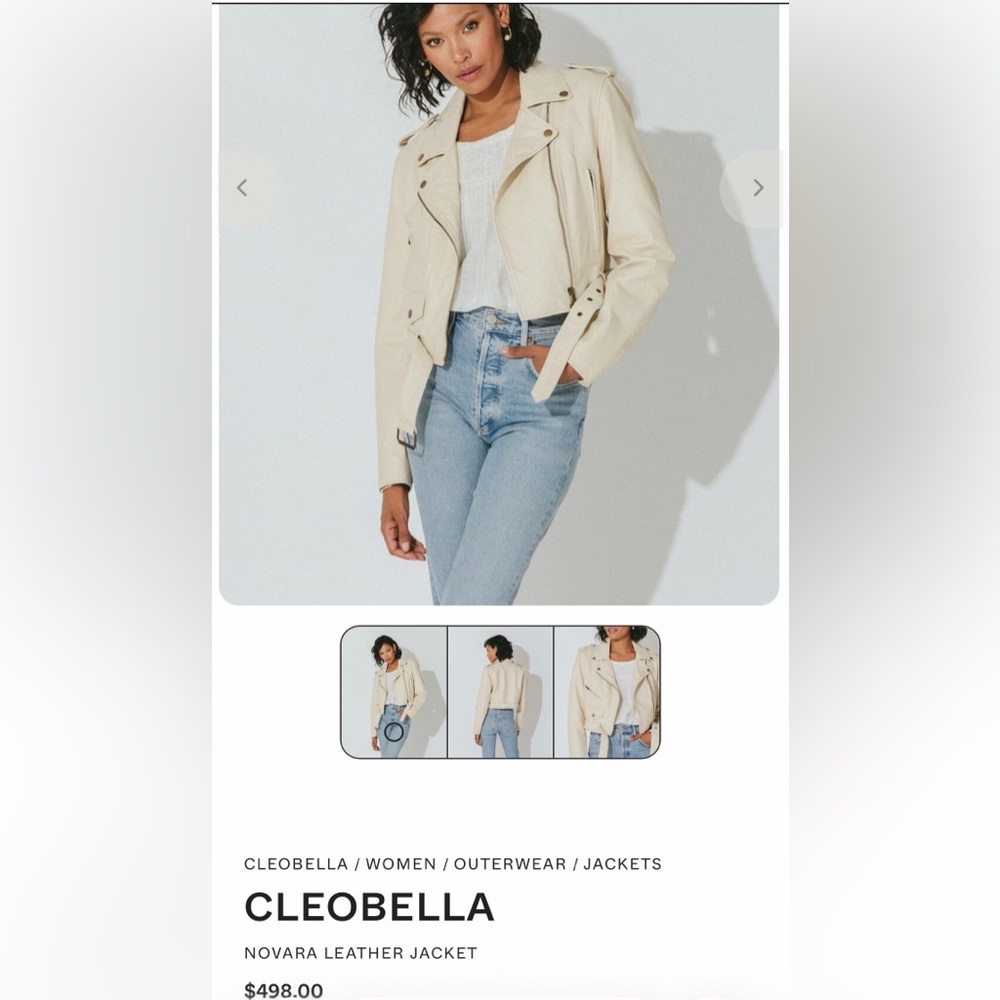 Cleobella Ivory Leather Jacket